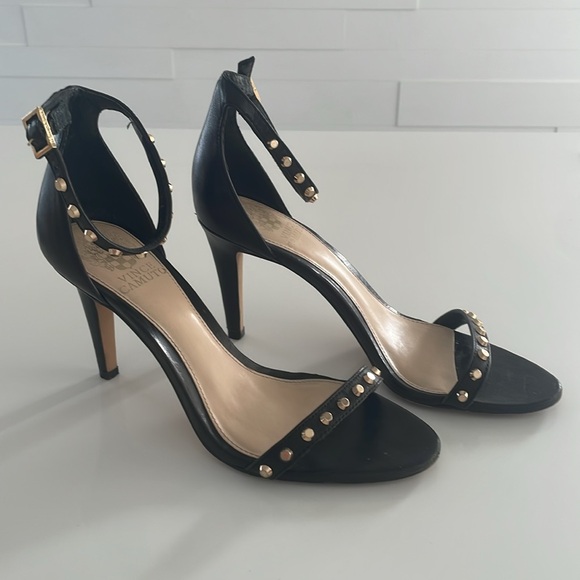 7.5 Vince Camuto Cassandy Studded Stiletto Heels Women's Black Designer - Picture 3 of 12